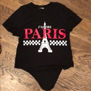 “J’ADORE PAIRIS” tie T-shirt